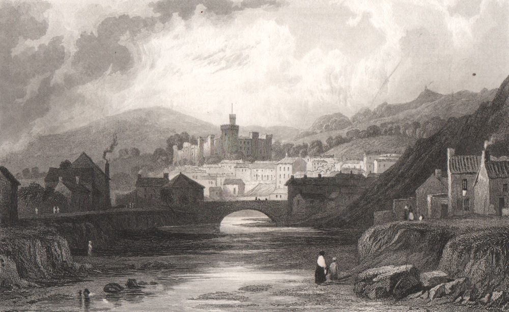 Merthyr Tydfil, Glamorganshire, Wales, by Henry Gastineau 1835 old print